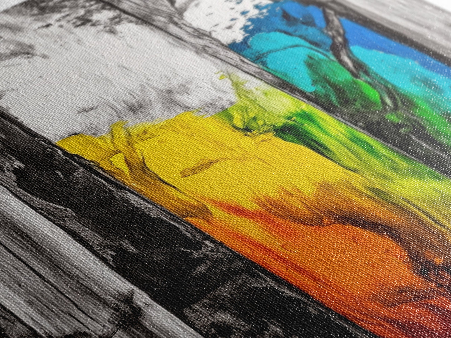 Rustic Wood, Vibrant Texture, Nature Inspired Art, Framed Canvas Print, Farmhouse Decor, Cozy Cabin Artwork, Statement Piece