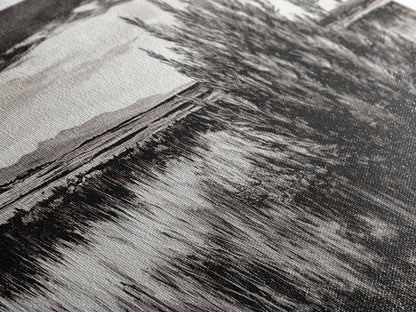 Black and White Landscape, Minimalist Canvas Print, Nature Wall Art, Rustic Country Scene, Neutral Home Decor, Living Room Art