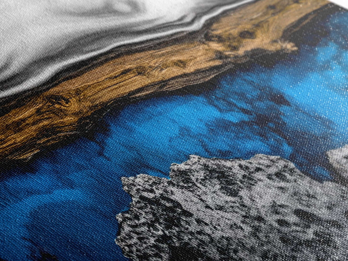 Abstract Water, Blue Earth, Modern Art, Canvas Print, Minimalist Ocean Decor, Contemporary Wall Art, Living Room Artwork