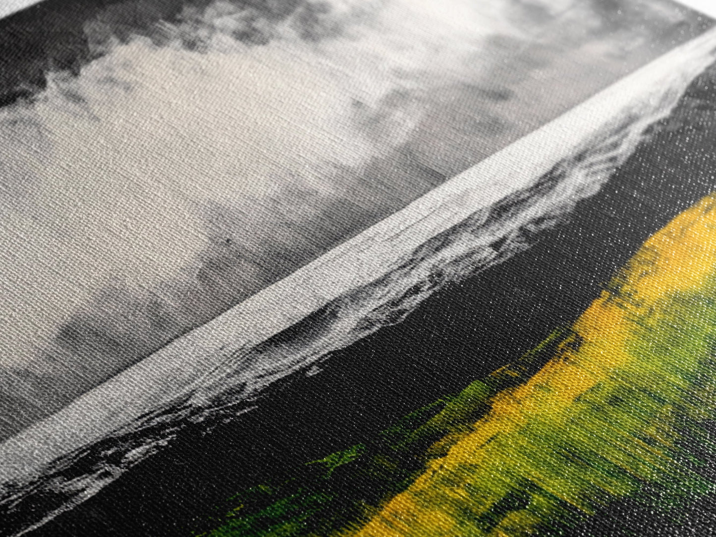 Abstract Coastal Art, Ocean Horizon, Dramatic Sky, Framed Canvas Print, Large Wall Art, Modern Living Room Decor, Beach House Art