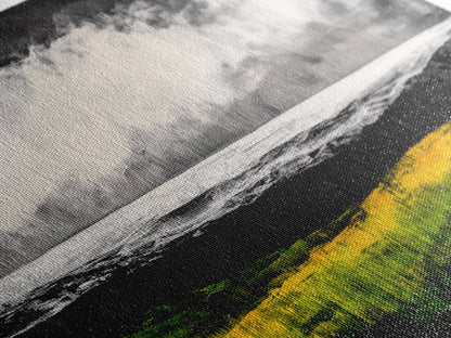 Abstract Coastal Art, Ocean Horizon, Dramatic Sky, Framed Canvas Print, Large Wall Art, Modern Living Room Decor, Beach House Art