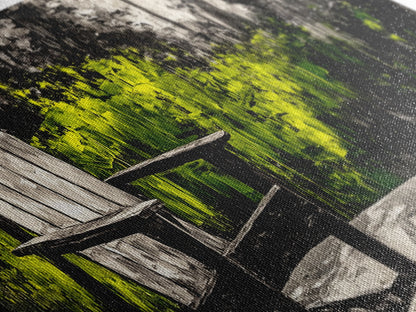 Adirondack Chair, Rustic Decor, Outdoor Art, Nature Print, Cabin Wall Art, Country Home Decor, Farmhouse Wall Art, Framed Canvas Print