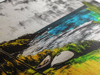 Tropical Paradise, Ocean Landscape, Coastal Wall Art, Framed Canvas Print, Beach House Decor, Living Room Art, Modern Nautical Art