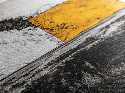 Golden Abstract, Minimalist Landscape Art, Modern Nature Painting, Earthy Tones, Contemporary Home Decor, Framed Canvas Print