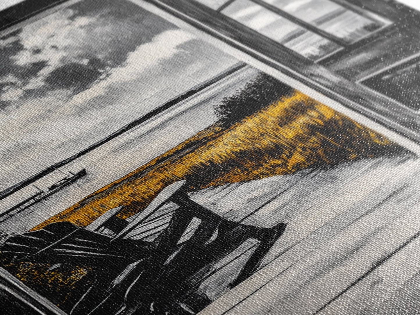 Porch View, Relaxing Landscape, Rustic Home Art, Lake House Decor, Cabin Wall Art, Nature Lover Gift, Canvas Print, Cozy Atmosphere