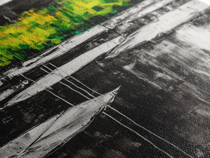 Water Lilies, Abstract Pond Art, Zen Nature Decor, Peaceful Landscape, Serene Greenery, Modern Home Style, Canvas Print, Living Room