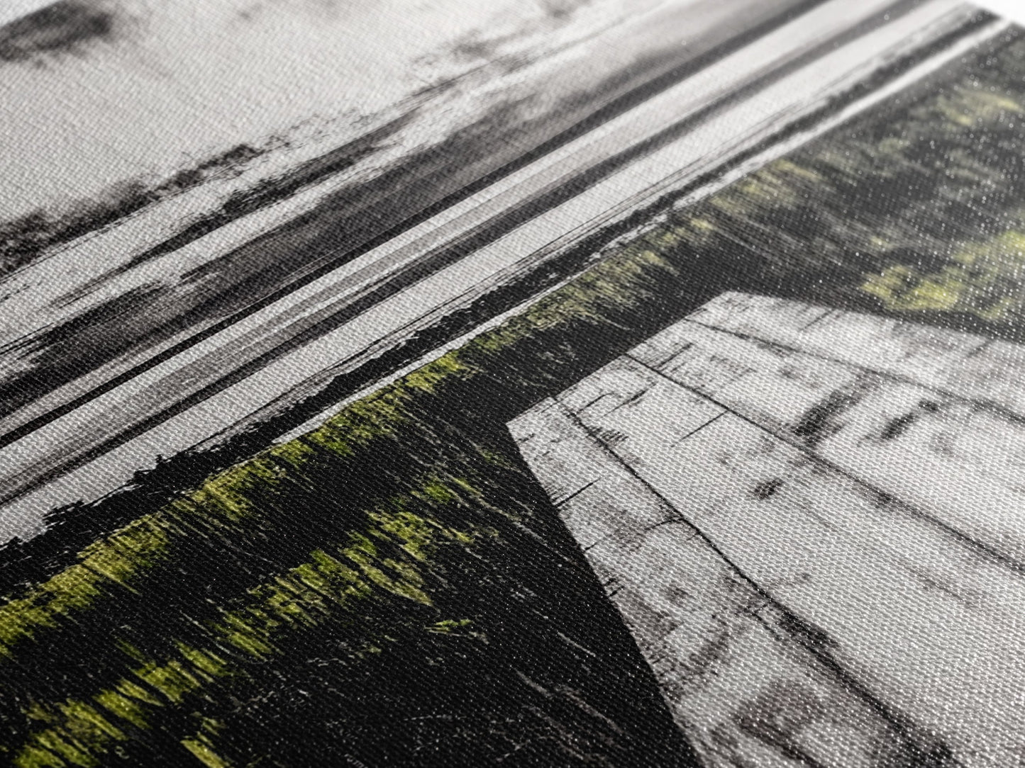 Pathway Beach Scene, Serene Coastal Art, Black and White Landscape, Modern Wall Decor, Relaxing Nature Framed Canvas Print, Office Art