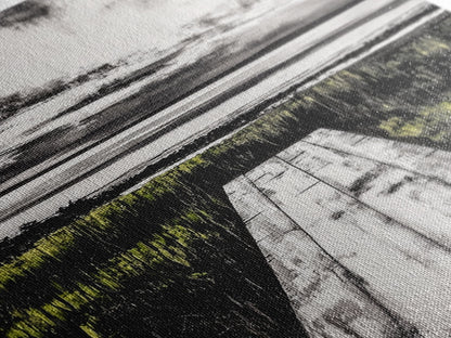 Pathway Beach Scene, Serene Coastal Art, Black and White Landscape, Modern Wall Decor, Relaxing Nature Framed Canvas Print, Office Art