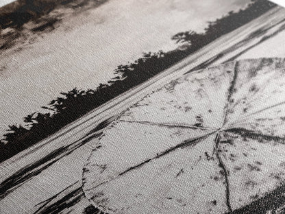 Lotus Reflection, Zen Wall Art, Black and White Nature Print, Minimalist Boho Decor, Meditative Aesthetic, Framed Canvas Print