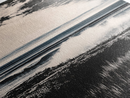 Black and White Ocean, Stormy Seascape, Dramatic Waves, Moody Wall Art, Coastal Home Decor, Canvas Print, Modern Beach House Art