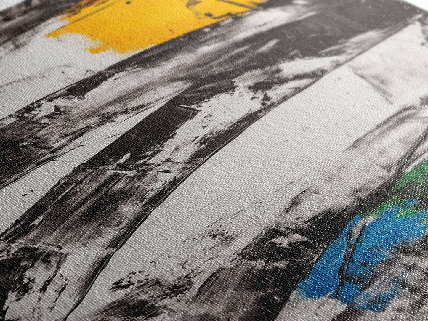 Abstract Curves, Black and White, Modern Art, Bold Colors, Minimalist Painting, Contemporary Style, Statement Piece, Canvas Print