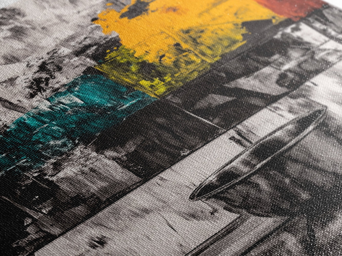 Metal Bowl, Industrial Kitchen Art, Abstract Still Life, Black and White Wall Decor, Modern Framed Canvas Print, Minimalist Aesthetic