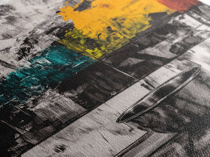 Metal Bowl, Industrial Kitchen Art, Abstract Still Life, Black and White Wall Decor, Modern Framed Canvas Print, Minimalist Aesthetic