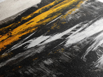 Golden Meadow, Nature Landscape, Rustic Wall Art, Framed Canvas Print, Country Farmhouse Decor, Waterfall Painting, Fall Vibes