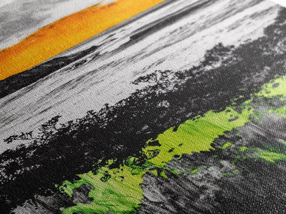 Sunset Ocean, Coastal Wall Art, Black White Seascape, Framed Canvas Print, Beach House Decor, Dramatic Sky, Nautical Artwork