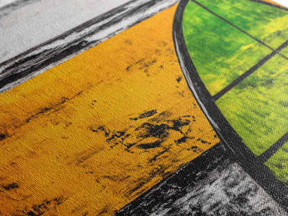 Yellow Beach, Sailboat Art, Nautical Decor, Coastal Wall Art, Framed Canvas Print, Ocean Waves, Living Room Art, Bold Abstract Style