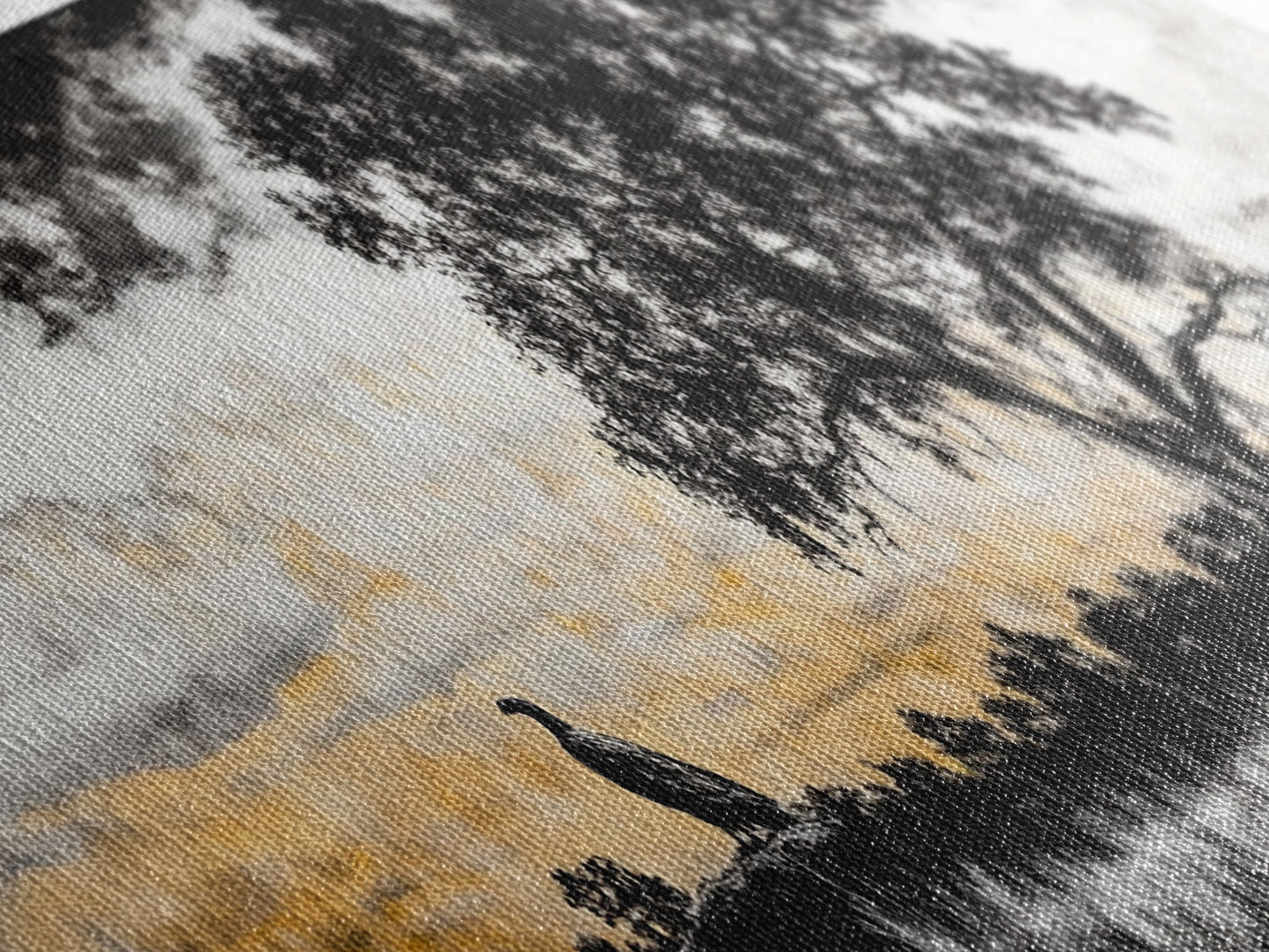 Lone Eagle and Tree, Dramatic Sunset Art, Wildlife Wall Decor, Rustic Nature Print, Framed Canvas Print, Office or Living Room Art