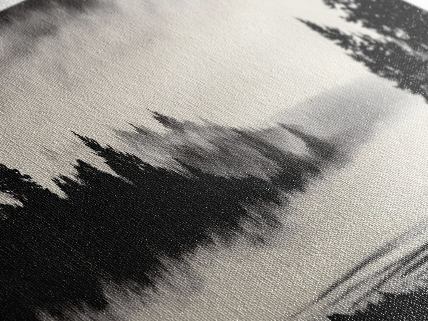 Foggy Forest, Minimalist Landscape, Nature Lover Wall Art, Framed Canvas Print, Calm and Serene Decor, Woodland Theme, Cozy Home Art