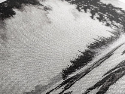 Coastal Landscape Art, Black and White Wall Print, Minimalist Seascape Decor, Modern Beach House Artwork, Canvas Print