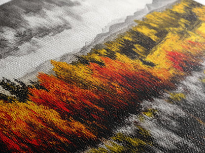 Autumn Foliage, Fall Trees, Seasonal Art, Canvas Print, Colorful Wall Art, Nature Decor, Thanksgiving Gift, Living Room Aesthetic