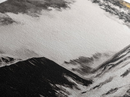 Steilküste, dramatisches Meerespanorama, stimmungsvolle Küste, monochrom, gerahmter Leinwanddruck, Küsten-Wandkunst, nautische Dekoration, großes Wandbild