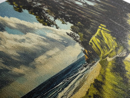 Coastal Path, Ocean View, Beach Landscape, Tranquil Art Print, Blue Green Decor, Relaxing Wall Art, Framed Canvas Print, Housewarming