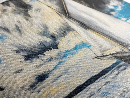 Sailing Boat, Ocean Art, Framed Canvas Print, Nautical Wall Art, Coastal Decor, Blue Sky Painting, Large Wall Art, Office Decor