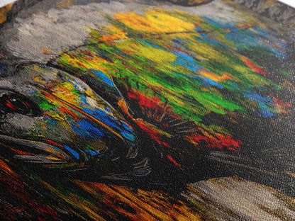 Colorful Fish, Rustic Wood, Vibrant Art, Wildlife Painting, Framed Canvas Print, Nature Wall Art, Fishing Cabin Decor, Unique Gift Idea