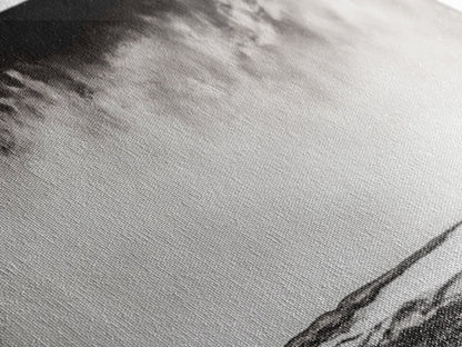 Minimalist Landscape, Black and White Art, Cloudy Sky, Framed Canvas Print, Modern Wall Art, Neutral Home Decor, Monochrome Landscape