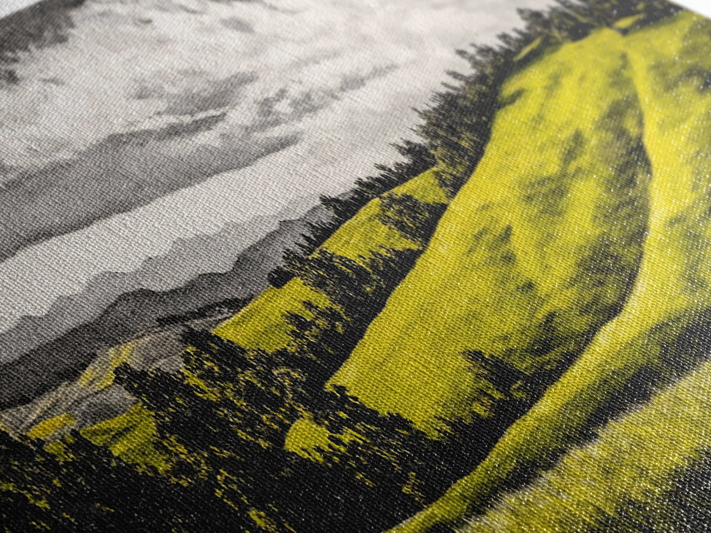 Rolling Hills, Countryside Landscape, Green Fields, Framed Canvas Print, Rural Wall Art, Nature Scene, Pastoral Painting, Home Office Art