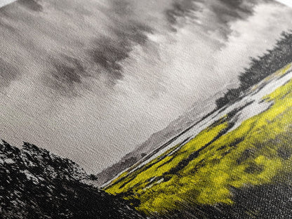 Marshland Storm, Nature Landscape, Canvas Print, Black and White Wall Art, Moody Home Decor, Living Room Artwork, Dramatic Painting, Rustic Style