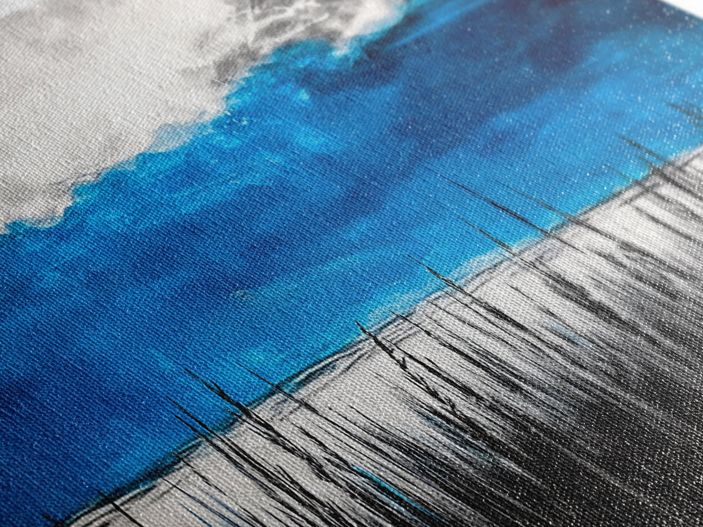 Tall Grass, Ocean View, Tranquil Horizon, Canvas Print, Coastal Landscape, Minimalist Art, Living Room Wall Art, Beach Home Decor