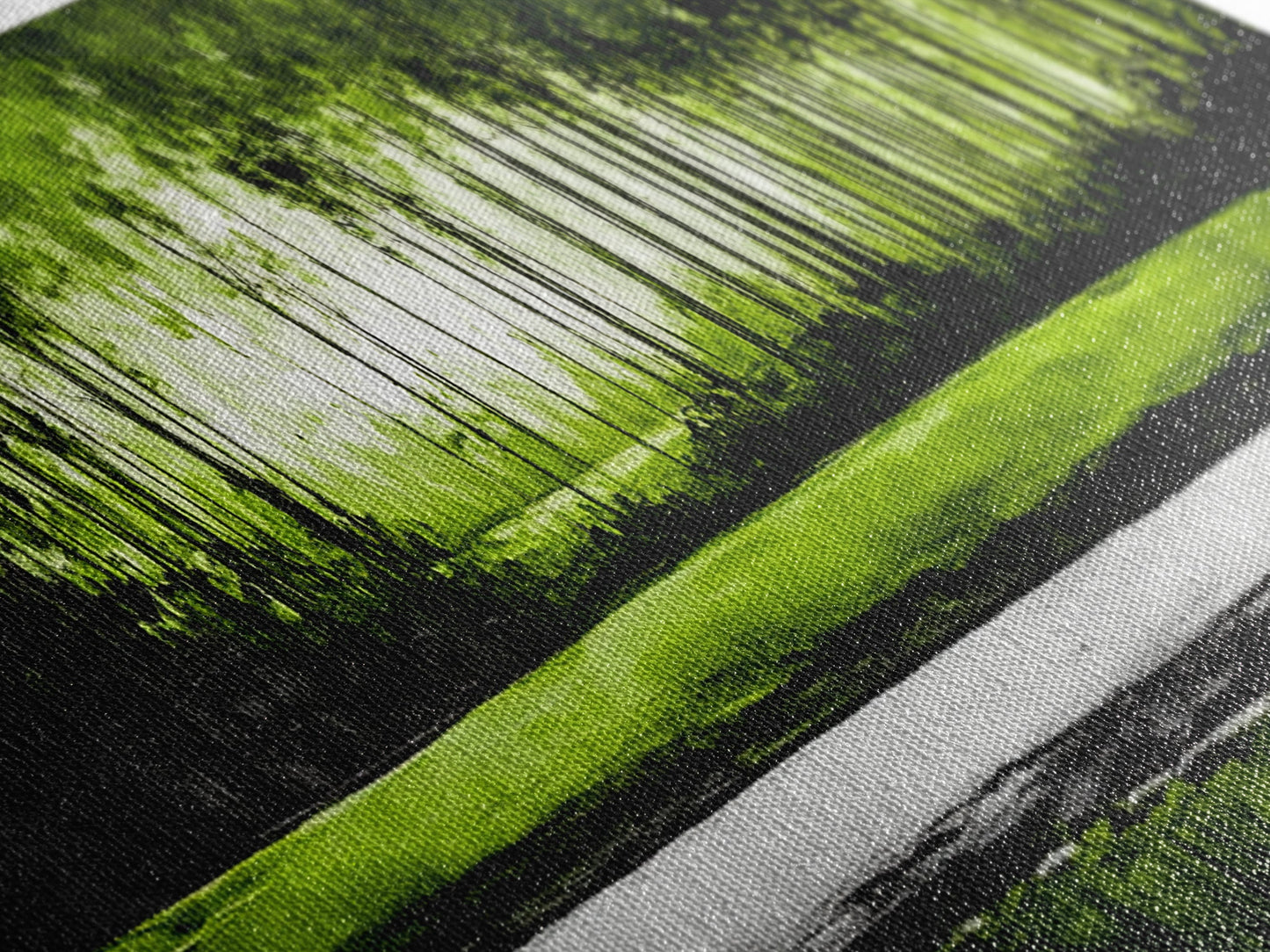 Forest Reflection, Green Trees, Nature Landscape, Framed Canvas Print, Tranquil Scenic Artwork, Zen Wall Decor, Modern Office Art