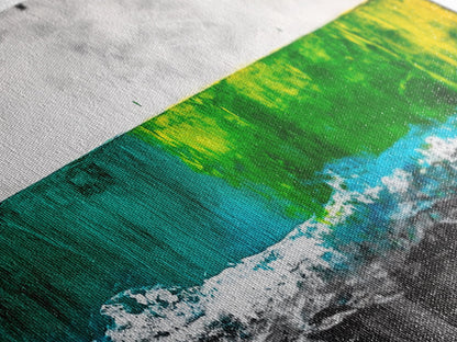 Abstract Water, Minimalist Ocean Art, Contemporary Coastal Decor, Serene Blue Green Painting, Canvas Print, Office Wall Art