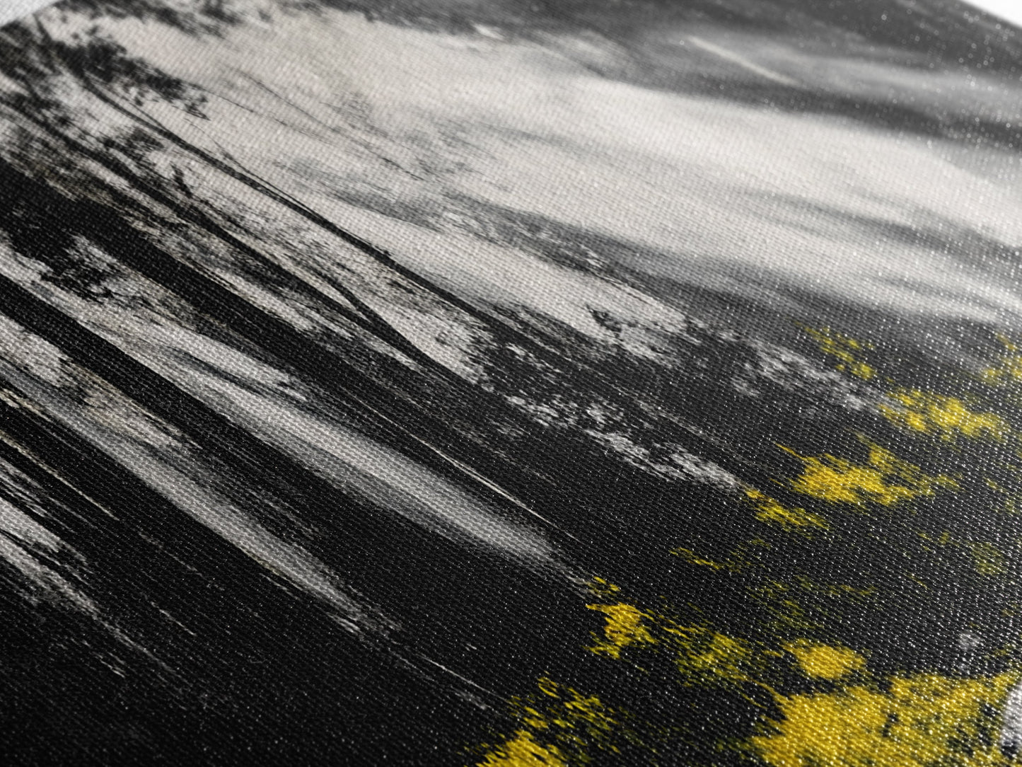 Sunbeam Forest Art, Black and White Painting, Abstract Landscape, Rustic Home Decor, Mystical Woods Artwork, Living Room Wall Art, Canvas Print