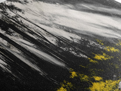 Sunbeam Forest Art, Black and White Painting, Abstract Landscape, Rustic Home Decor, Mystical Woods Artwork, Living Room Wall Art, Canvas Print