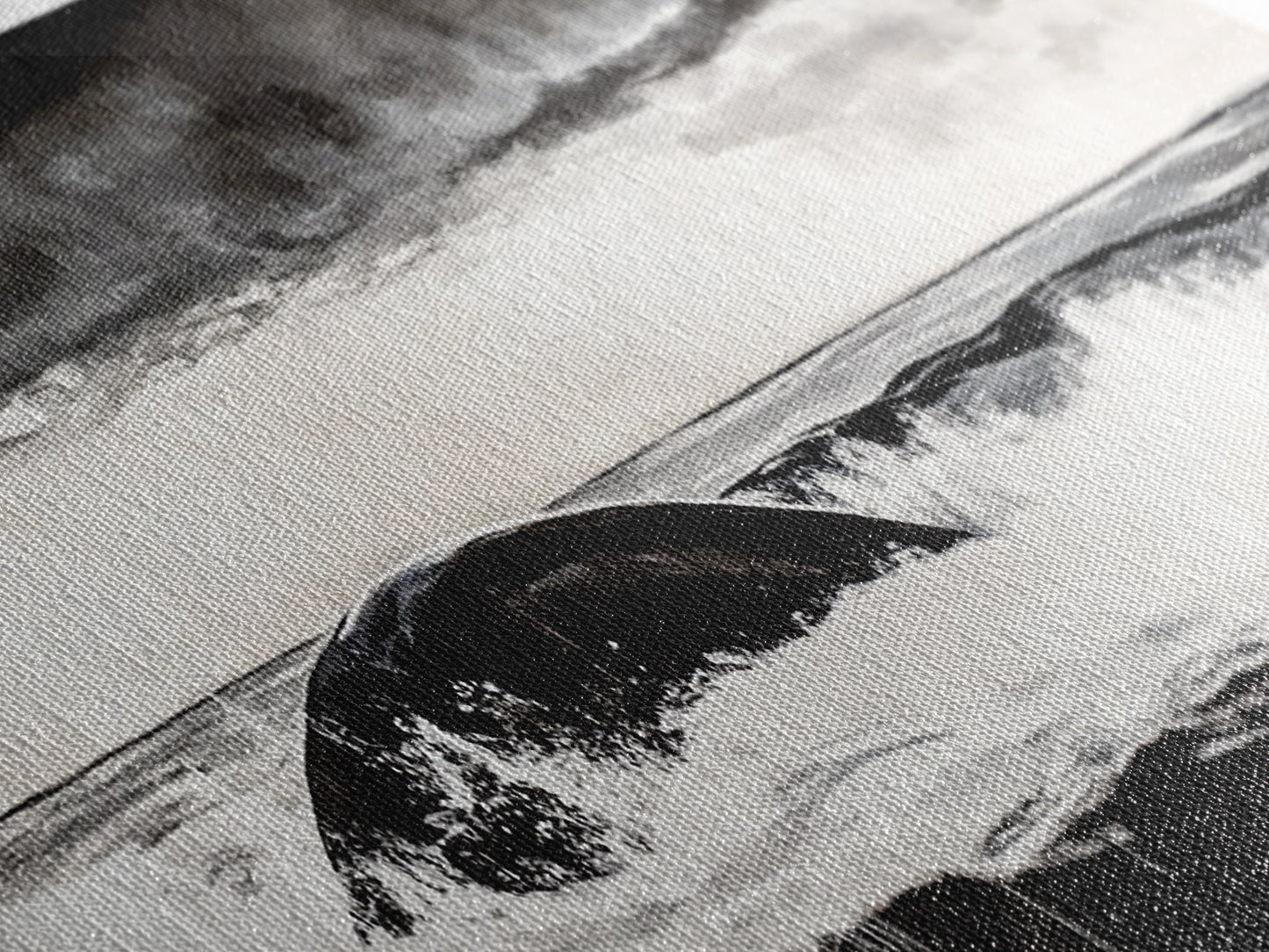 Ocean Wave, Moody Seascape, Black and White Art, Framed Canvas Print, Stormy Water, Coastal Home Decor, Nautical Wall Art, Large Statement Piece