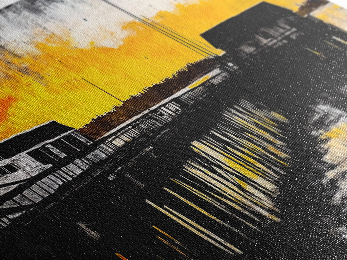 Sunset Pier, Coastal Wall Art, Nautical Art, Framed Canvas Print, Rustic Wall Decor, Boho Art, Living Room Art, Boat Painting