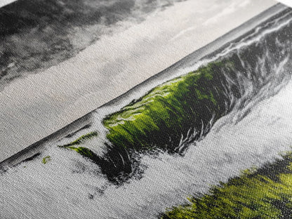 Ocean Wave, Coastal Wall Art, Black and White Print, Framed Canvas Print, Nautical Decor, Surf Art, Modern Home Decor