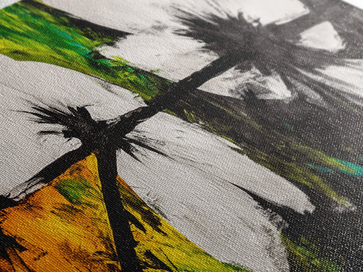 Floral Art, Black and White Flowers, Modern Botanical Art, Framed Canvas Print, Minimalist Wall Art, Bedroom Decor