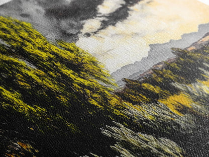 Desert Sunset, Cactus Landscape, Southwest Art, Nature Wall Decor, Framed Canvas Print, Earthy Home Decor, Rustic Western Art, Moody Wall Decor