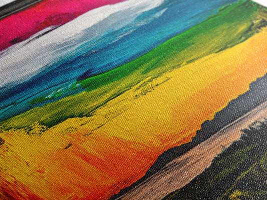 Sunset Over Ocean, Vibrant Horizon Art, Colorful Beach Print, Modern Coastal Decor, Bold Canvas Print, Framed Canvas Print, Wall Art