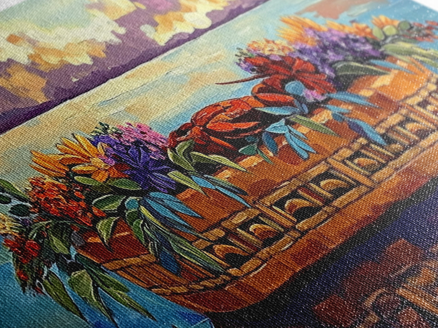 Lobster Basket, Florals, Coastal, Canvas Print, Nautical seafood kitchen wall art, whimsical ocean dining decor, coastal flower boho art