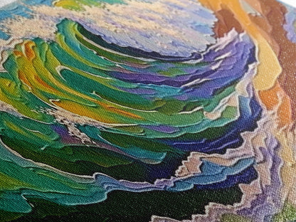 Ocean Wave, Coastal Vibes, Color Splash, Sea Breeze, Canvas Print, beach lover gift, surfing decor, beach house wall art