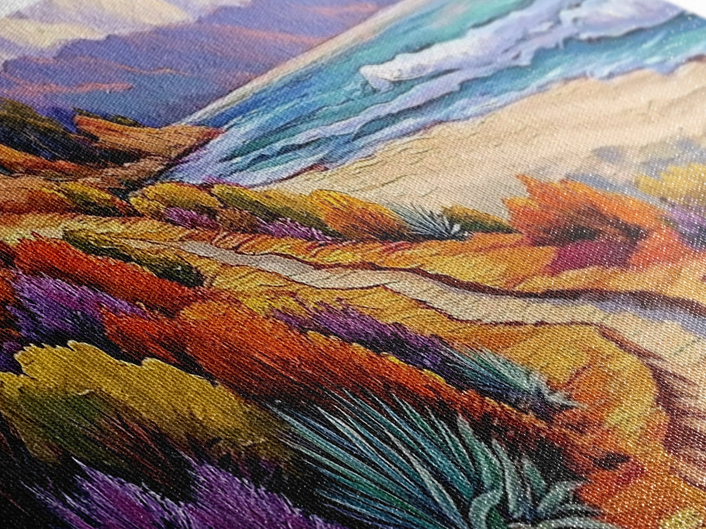 Ocean Pathway, Coastal Trail, Colorful Beach Art, Canvas Print, Seaside Landscape Wall Art, Hallway Decor, Impressionist Style Painting