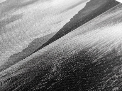 Boat Wake Lines, Alpine Coast, Moody Waters, Canvas Print, Minimalist Lake Art, Office Wall Decor, Modern Nautical Landscape Style