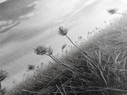 Wild Grass Field, Windswept Plains Scene, Minimalist Nature, Framed Canvas Print, Boho Bedroom Art, Modern Office Wall Art, Rustic Charm