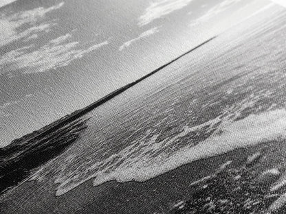 Coastal Shoreline, Pebble Beach, Ocean Breeze, Canvas Print, Bathroom Wall Art, Minimalist Decor, Black White Photography, Seaside Vibe