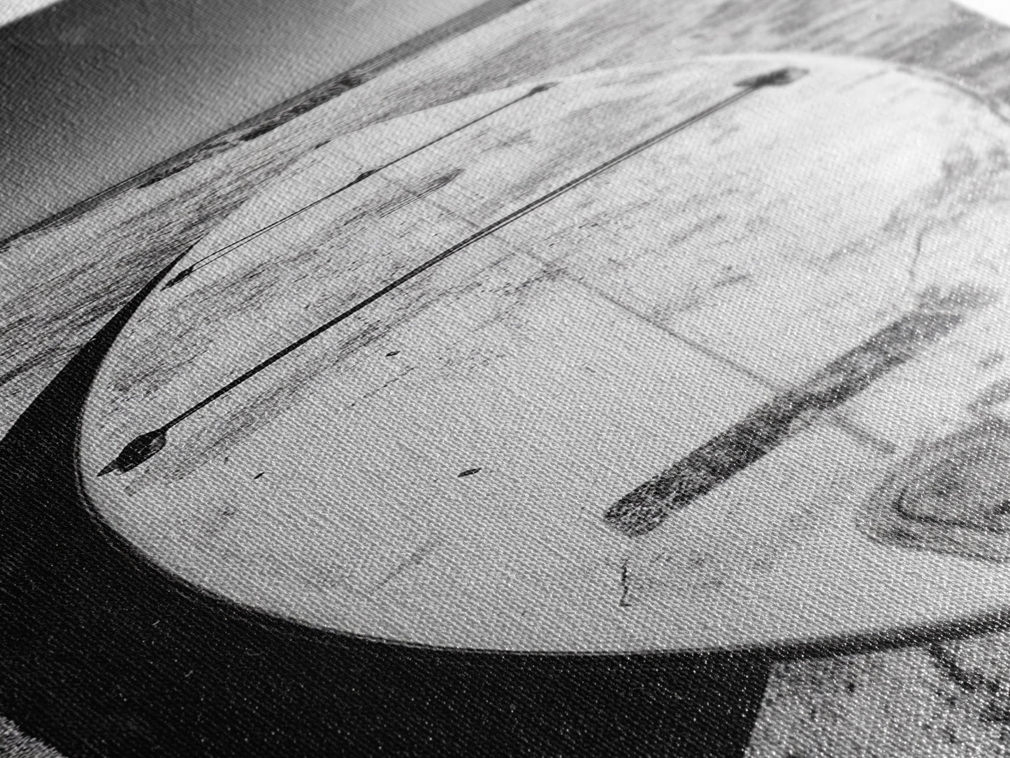 Surfboard On Shore, Beach Lifestyle Decor, Minimal Seascape, Framed Canvas Print, Nautical Bathroom Wall Art, Modern Coastal Vibe