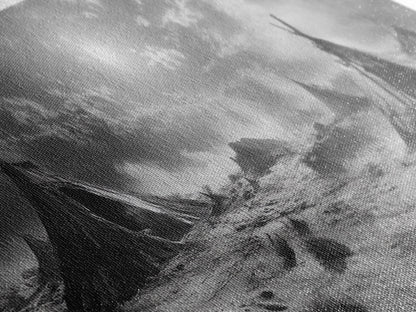 Wüstenzeltszene, surreale Stammeslandschaft, Zelte unter stürmischem Himmel, Leinwanddruck, Wandbild fürs Wohnzimmer, Boho-Nomaden-Ästhetik, Wandbild fürs Wohnzimmer